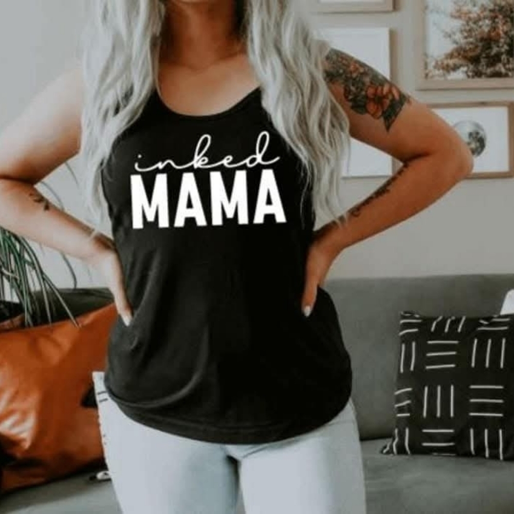 Black 'Inked Mama' Tank Top